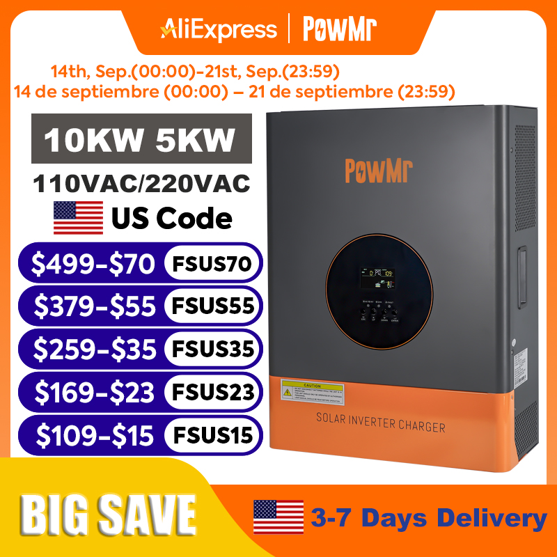 Split Phase Inverter 10Kw 110V 220V - PowMr 10KW 5KW Bölünmüş Fazlı İnvertör