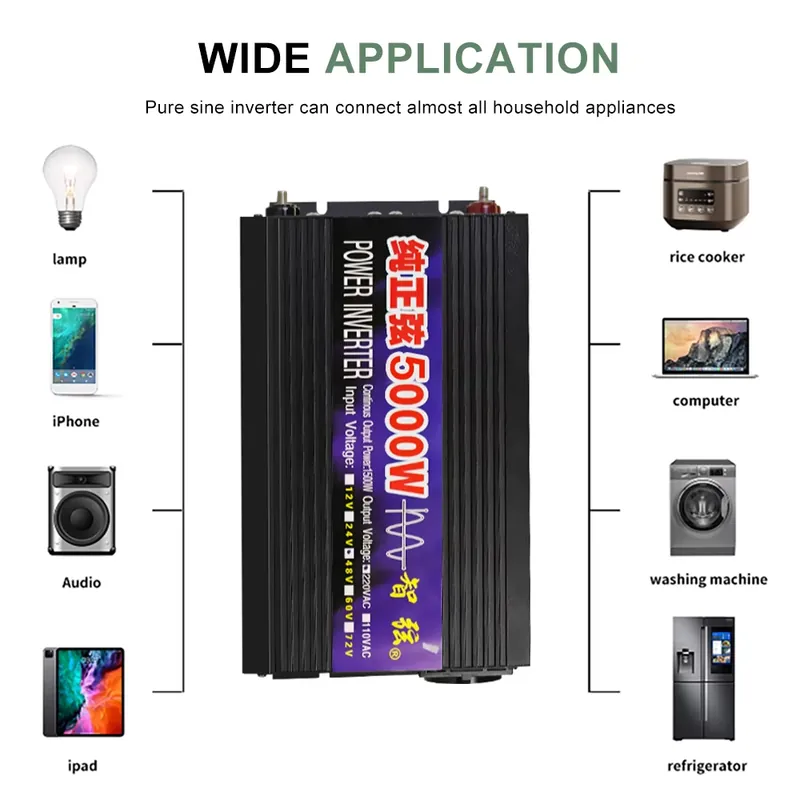 SMARAAD 5000W 12V 24V 48V DC'd - Pure Sine Wave Inverter 5000W 48V 220V incelemesi ve fiyatı