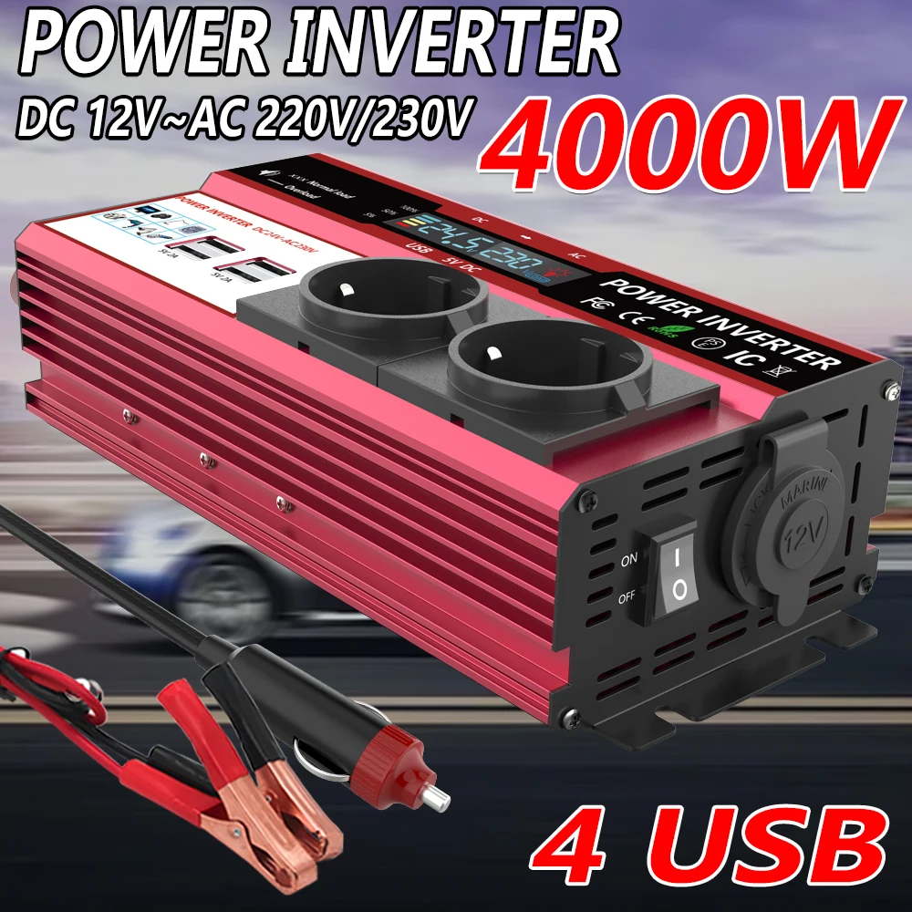 12V'tan 220V'a 4000W Tepe Güçl - Power Inverter 12V 220V 4000W Continuous incelemesi ve fiyatı