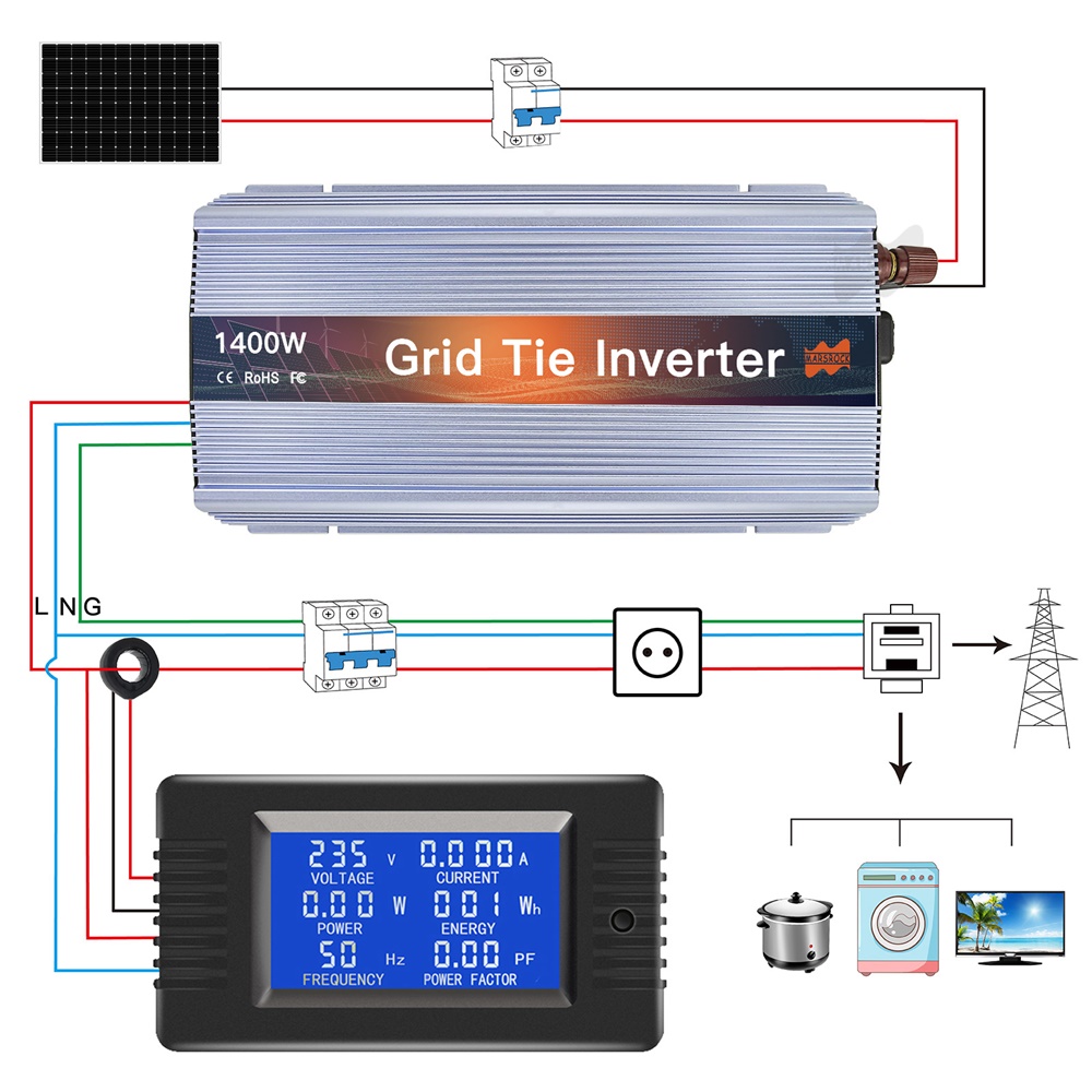 18V 24V 36V 1400W güneş şebeke - Micro Inverter 1400W Solar Grid Tie incelemesi ve fiyatı
